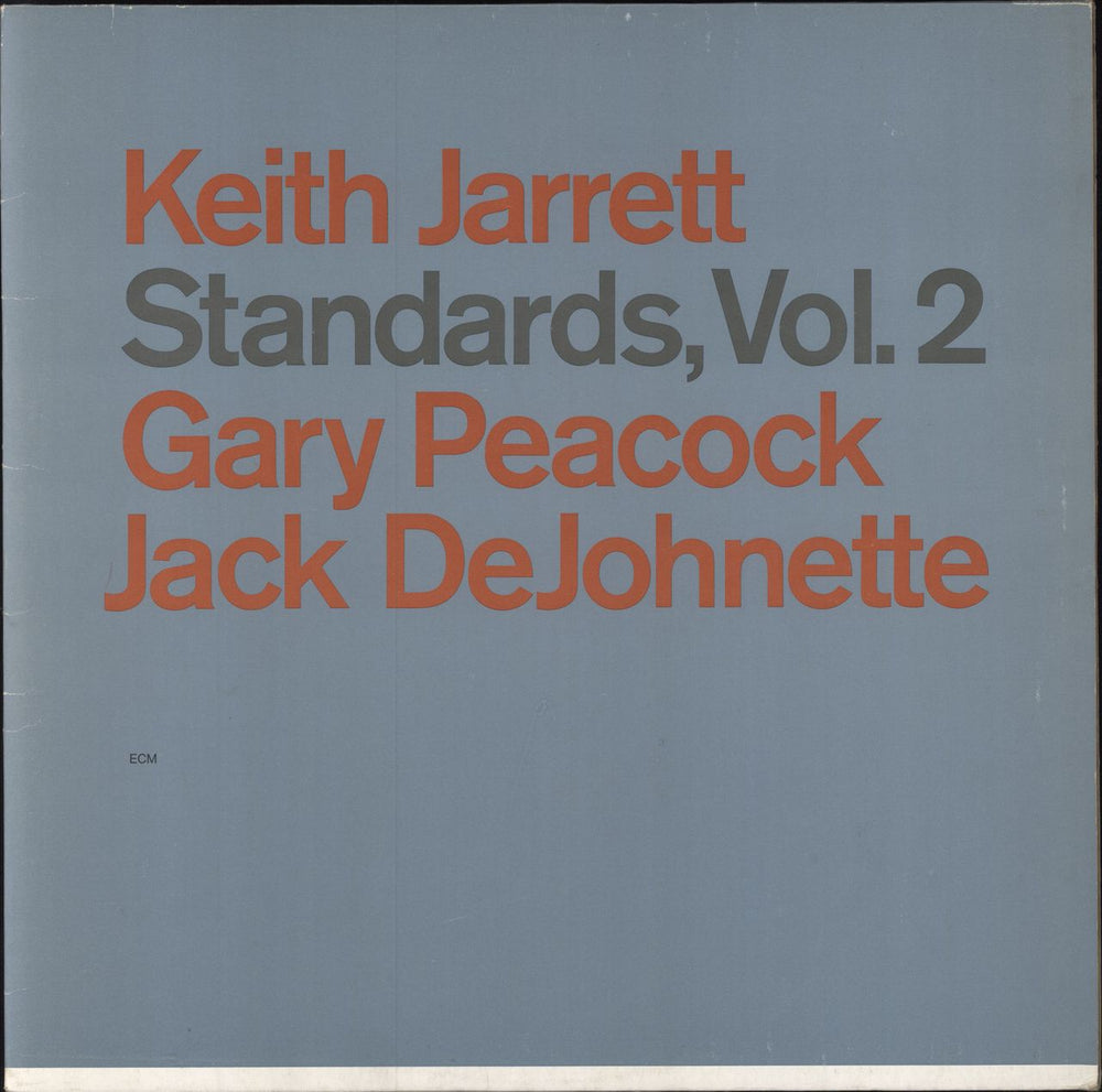 Keith Jarrett Standards, Vol. 2 German vinyl LP album (LP record) ECM1289