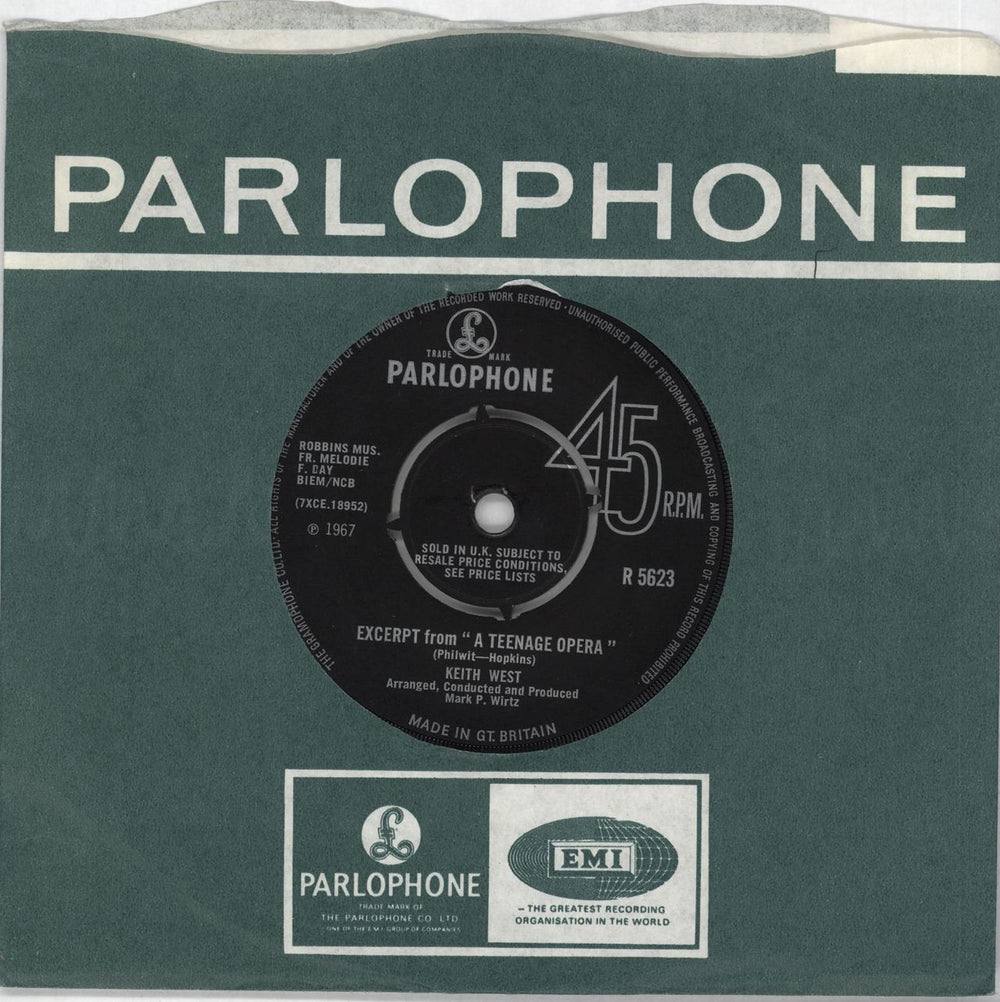 Keith West Excerpt From 'A Teenage Opera' - 4pr UK 7" vinyl single (7 inch record / 45) R5623