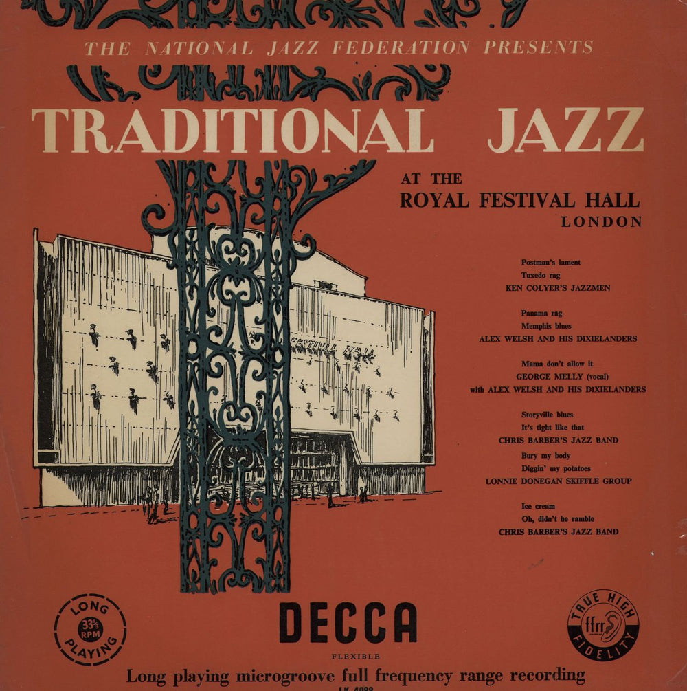 Ken Colyer The National Jazz Federation Presents: Traditional Jazz At The Royal Festival Hall, London UK vinyl LP album (LP record) LK4088