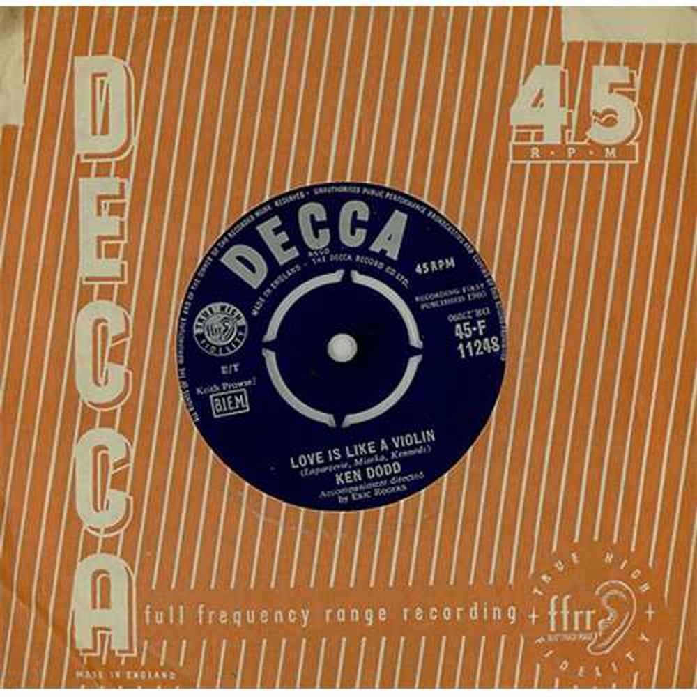 Ken Dodd Love Is Like A Violin UK 7" vinyl single (7 inch record / 45) 45-F11248