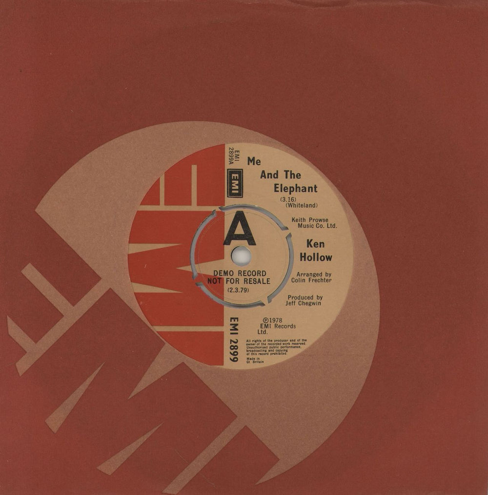 Ken Hollow Me And The Elephant - A Label UK Promo 7" vinyl single (7 inch record / 45) EMI2899