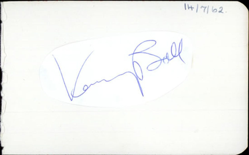 Kenny Ball Autograph From 1962 UK memorabilia AUTOGRAPH