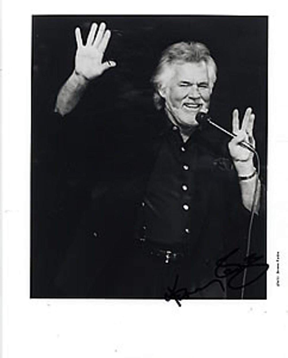 Kenny Rogers & The First Edition Autographed Publicity Photograph UK Promo photograph SIGNED PHOTO