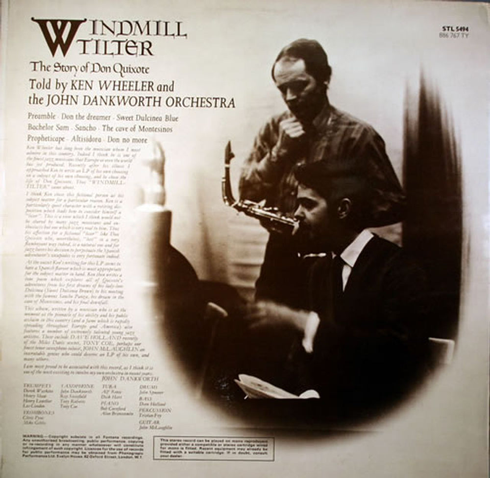 Kenny Wheeler Windmill Tilter UK vinyl LP album (LP record) STL5494