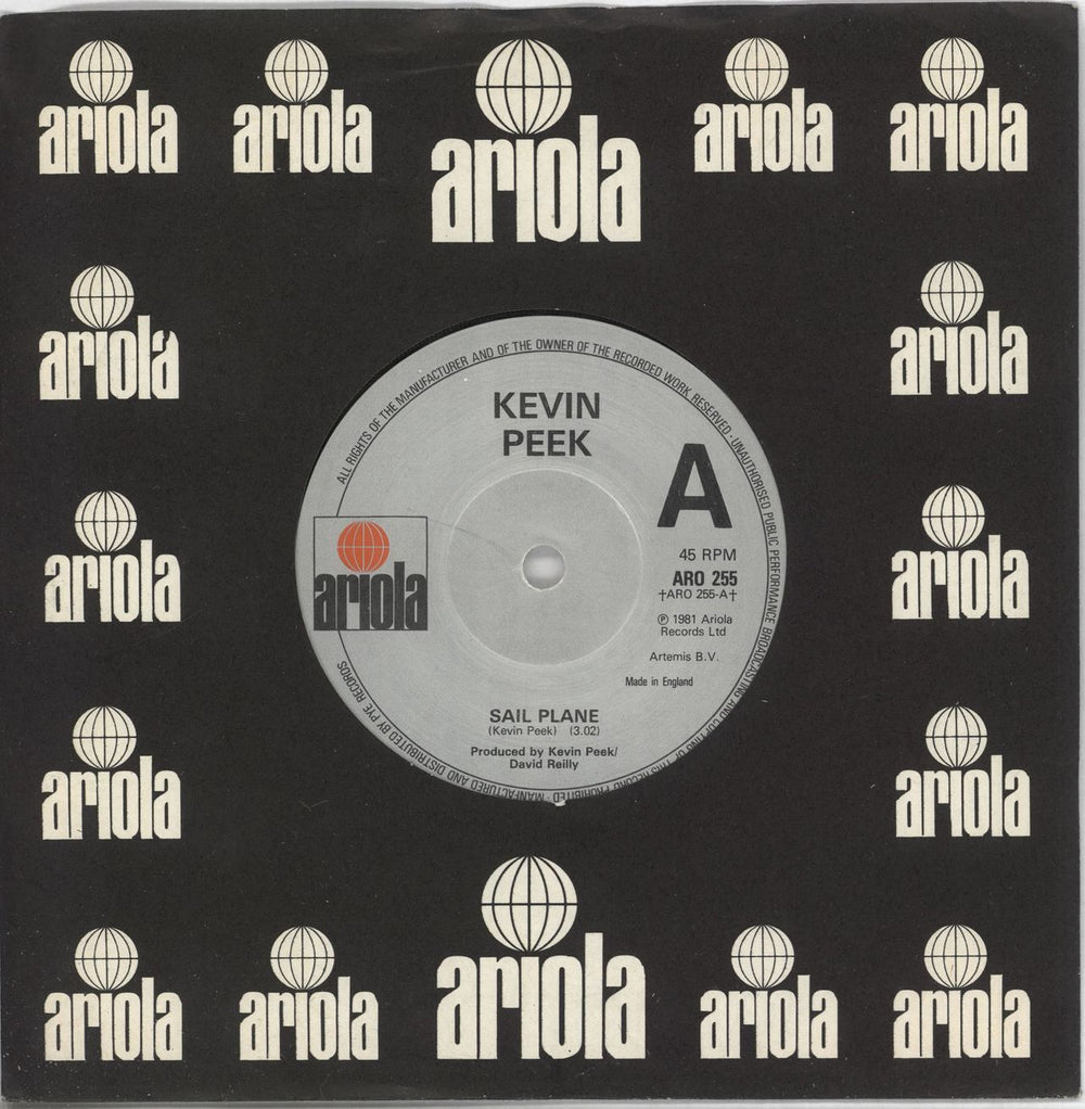 Kevin Peek Sail Plane UK 7" vinyl single (7 inch record / 45) ARO255