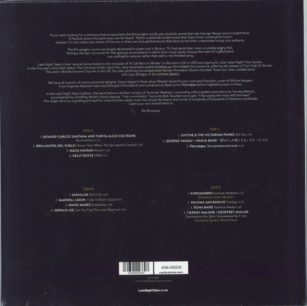 Khruangbin LateNightTales - Orange 180gm - Sealed UK 2-LP vinyl record set (Double LP Album) 5060391093307