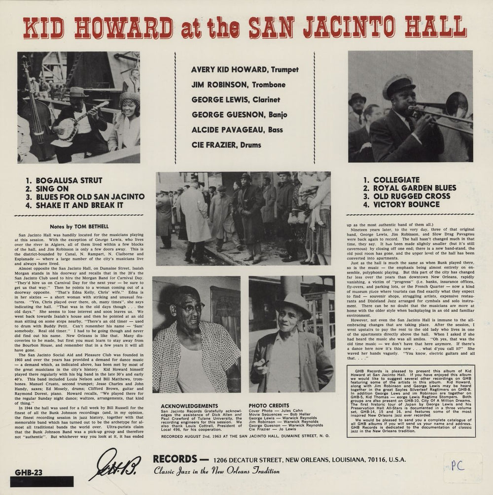 Kid Howard Kid Howard At The San Jacinto Hall US vinyl LP album (LP record)