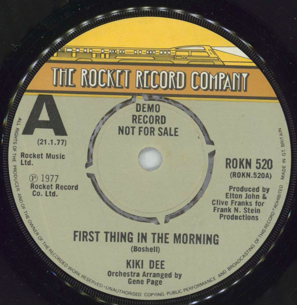 Kiki Dee First Thing In The Morning UK Promo 7" vinyl single (7 inch record / 45) ROKN520