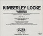 Kimberley Locke Wrong US Promo CD single (CD5 / 5") KIBC5WR306374