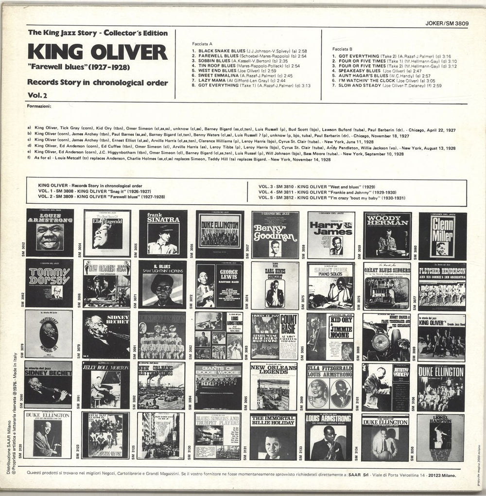 King Oliver King Oliver Vol 2 Italian vinyl LP album (LP record)