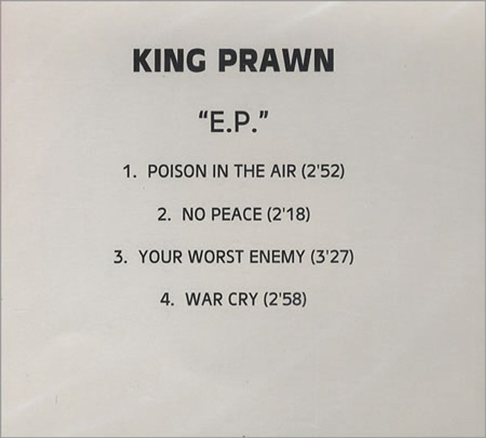 King Prawn E.P. UK CD-R acetate CD-R ACETATE