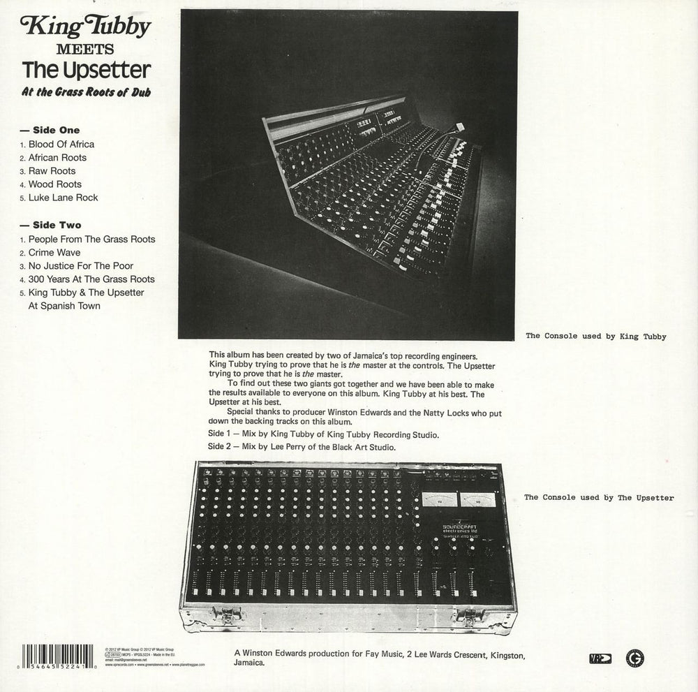 King Tubby At The Grass Roots Of Dub UK vinyl LP album (LP record) 054645522410