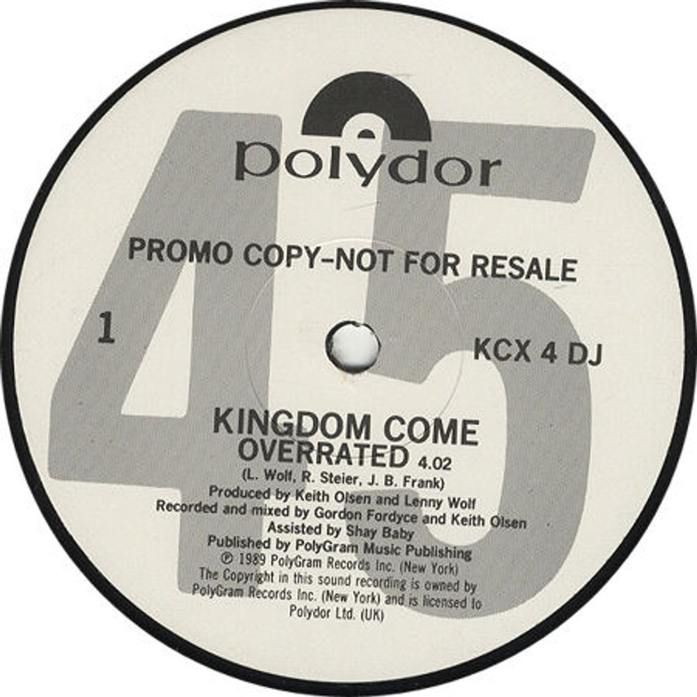 Kingdom Come (80s) Kingdom Come UK Promo 12" vinyl single (12 inch record / Maxi-single) KCX4DJ