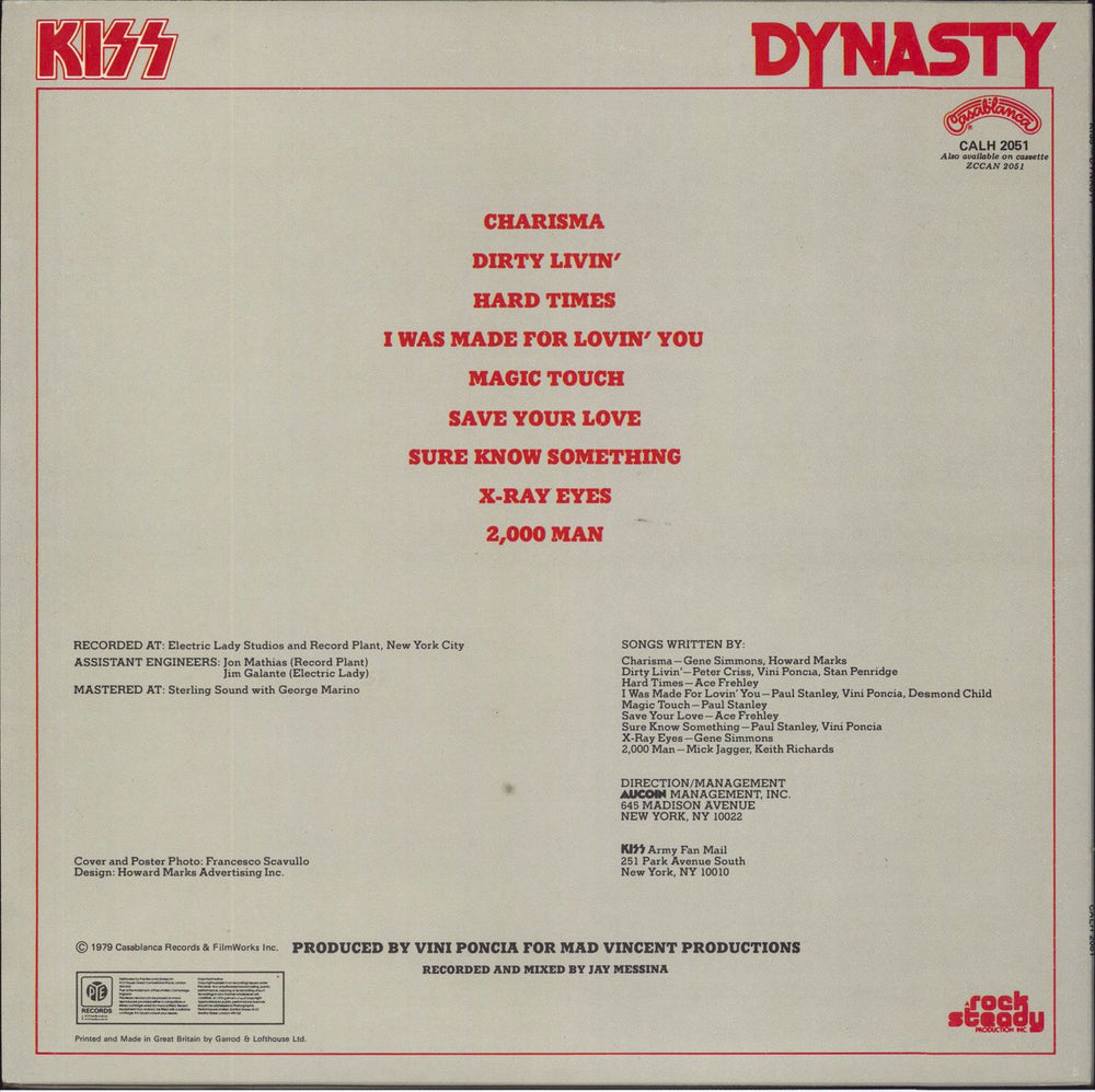 Kiss Dynasty + Poster UK vinyl LP album (LP record)