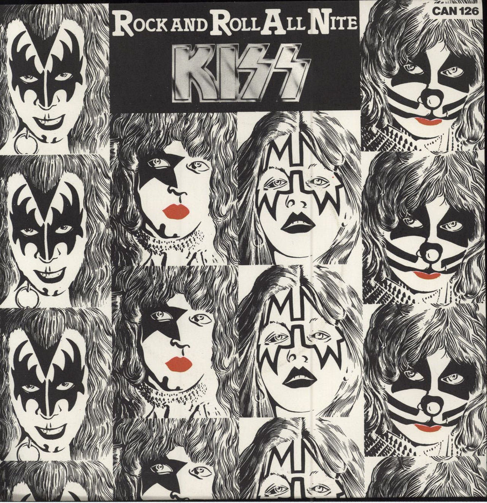 Kiss Rock And Roll All Nite - Solid + Sleeve UK 7" vinyl single (7 inch record / 45) CAN126