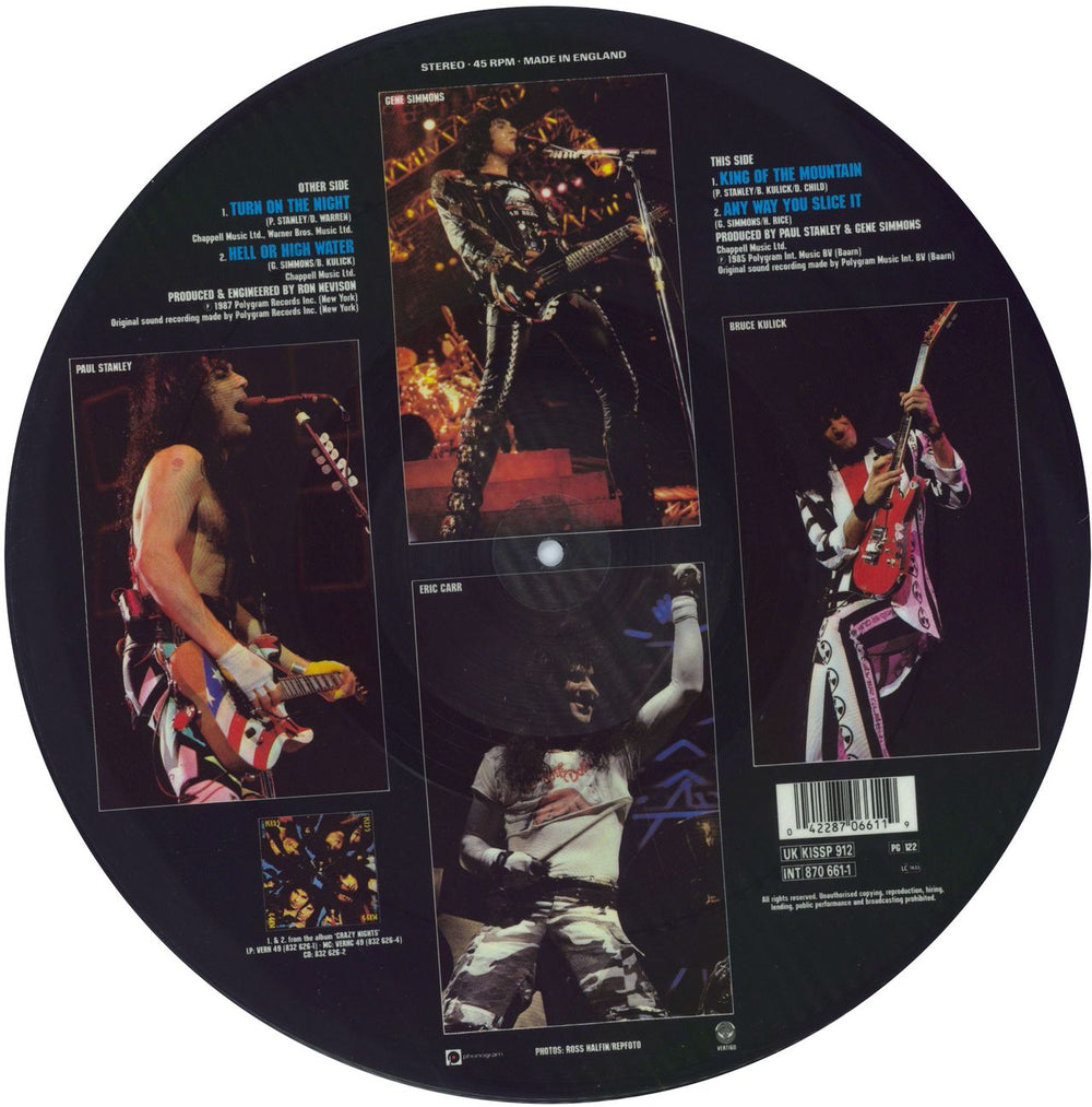 Kiss Turn On The Night - EX UK 12" vinyl picture disc (12 inch picture record) KIS2PTU797523