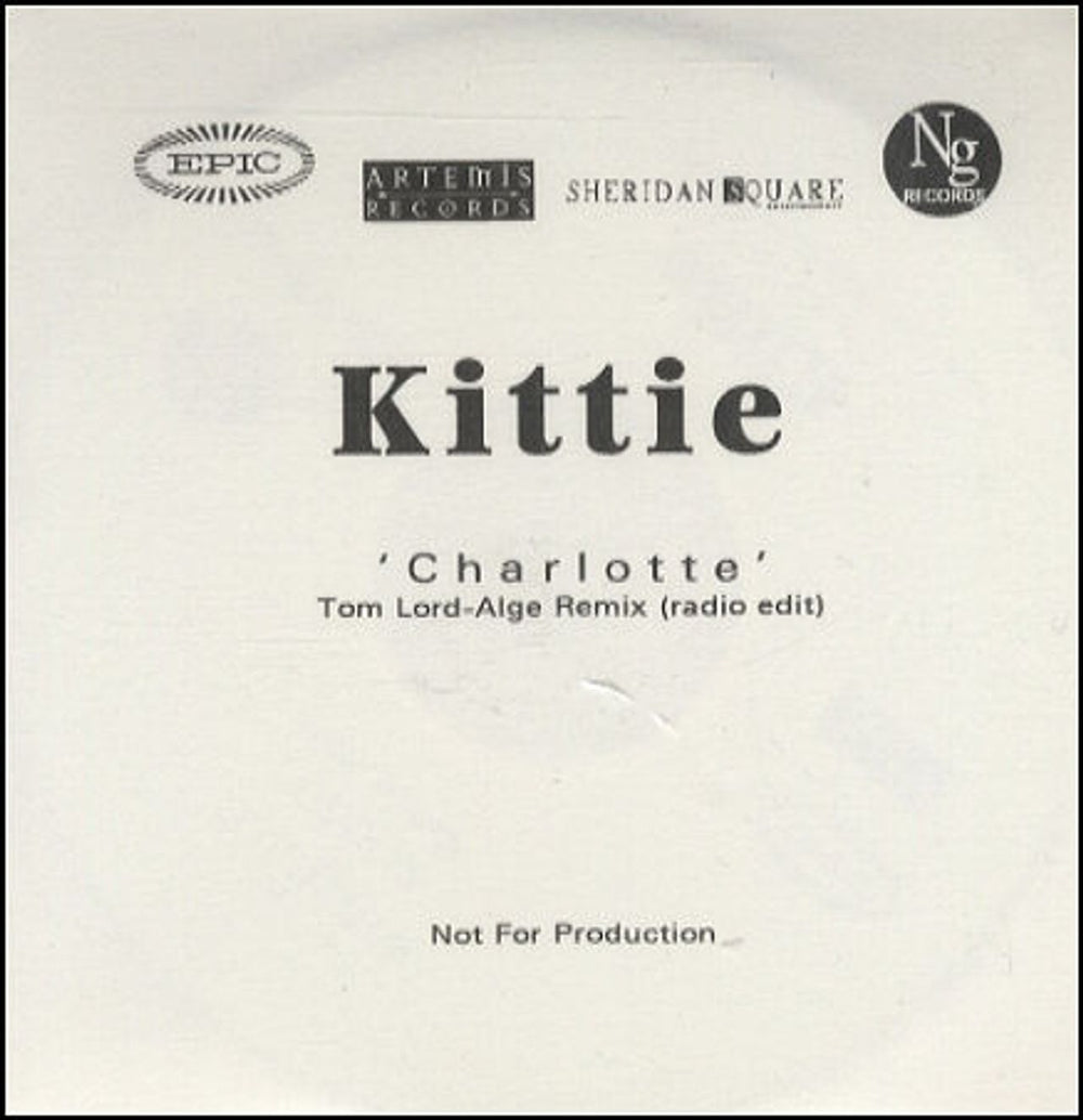 Kittie Charlotte - Tom Lord Alge Remix UK Promo CD-R acetate CD ACETATE