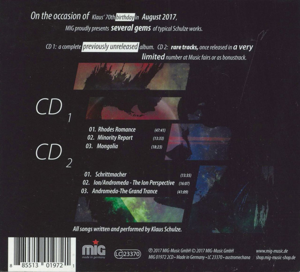 Klaus Schulze Eternal: The 70th Birthday Edition German 2 CD album set (Double CD) 885513019721