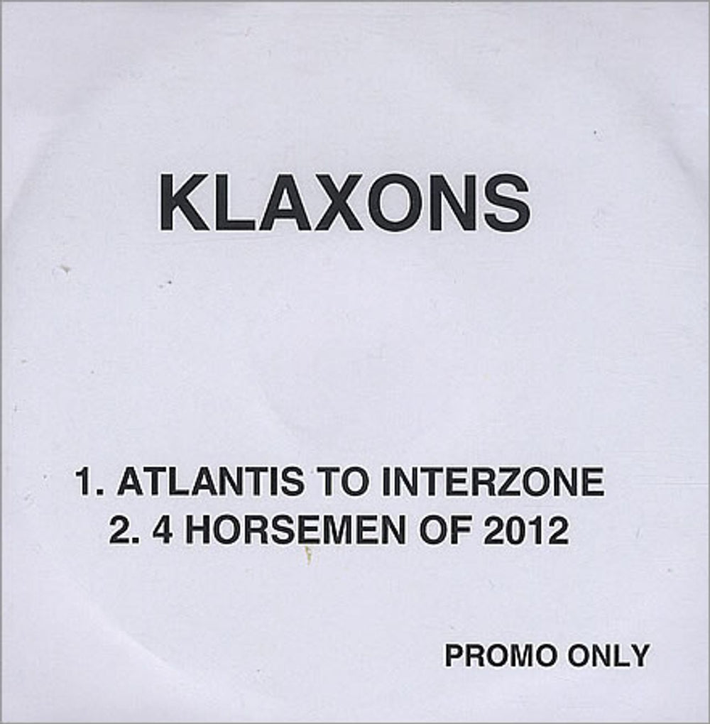 Klaxons Atlantis To Interzone UK Promo CD-R acetate CD-R ACETATE