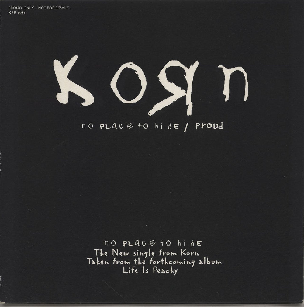 Korn No Place To Hide UK Promo 10" vinyl single (10 inch record) XPR3086