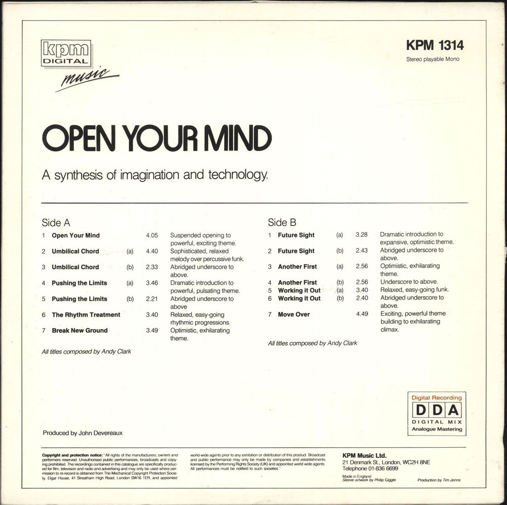 KPM Library Open Your Mind UK vinyl LP album (LP record)