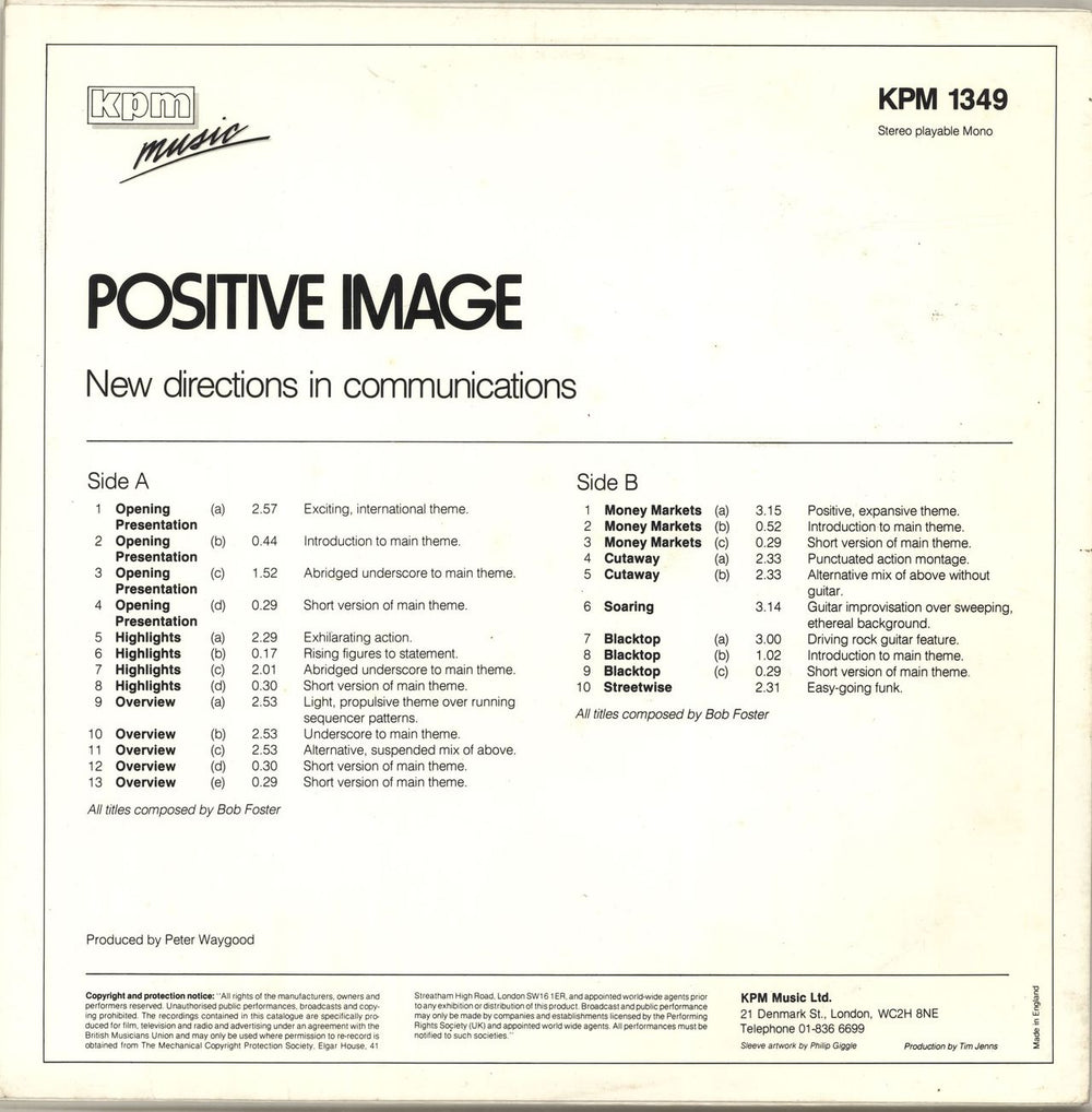 KPM Library Positive Image UK vinyl LP album (LP record)