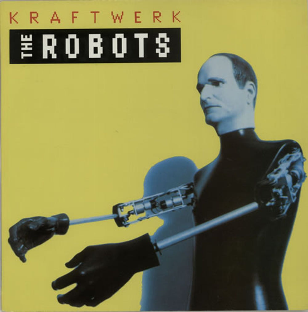 Kraftwerk The Robots - White Text UK 12" vinyl single (12 inch record / Maxi-single) 12EM192