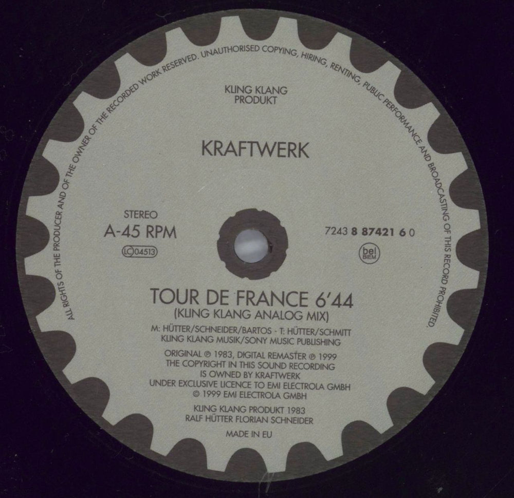 Kraftwerk Tour De France - Promo Stickered German Promo 12" vinyl single (12 inch record / Maxi-single) KRA12TO823471