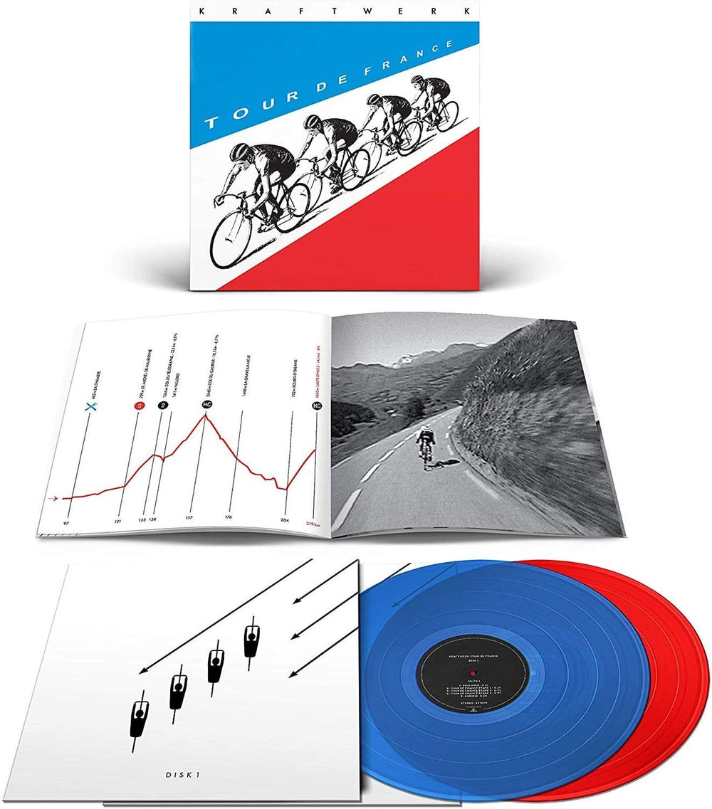 Kraftwerk Tour De France - Red & Blue Vinyl - Sealed UK 2-LP vinyl record set (Double LP Album) 5099996610916