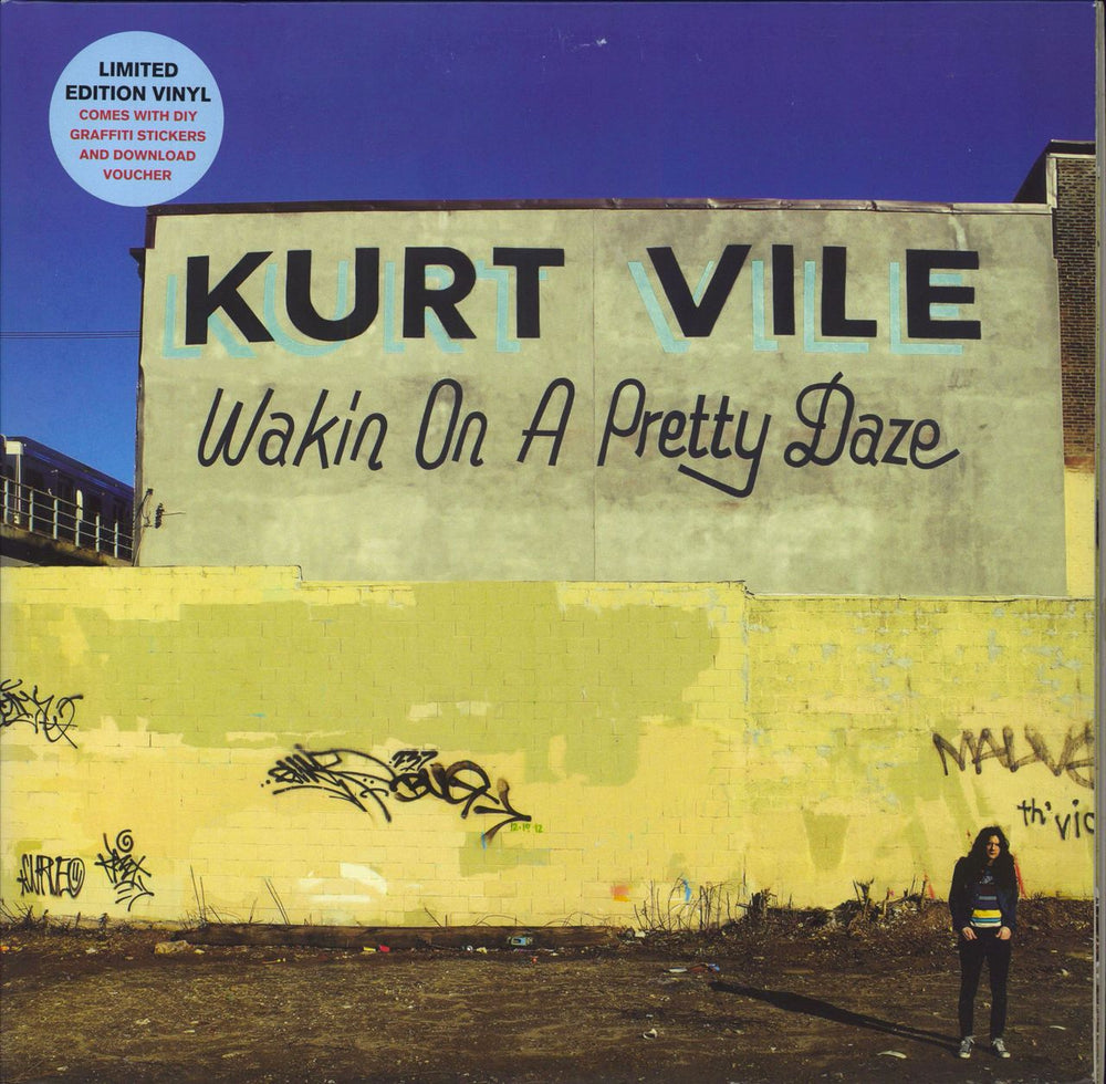 Kurt Vile Wakin' On A Pretty Daze - Blue Vinyl + Sticker Sheet UK 2-LP vinyl record set (Double LP Album) OLE-998-0