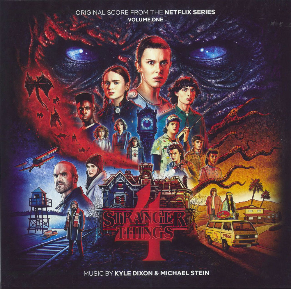 Kyle Dixon & Michael Stein Stranger Things 4 - Volume One - Ice Blue Marble UK 2-LP vinyl record set (Double LP Album) NONE