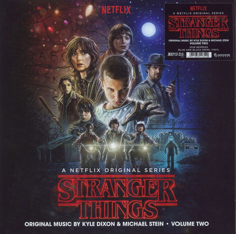 Kyle Dixon & Michael Stein Stranger Things: Volume Two - Blue & Black Swirl UK 2-LP vinyl record set (Double LP Album) INV177LP