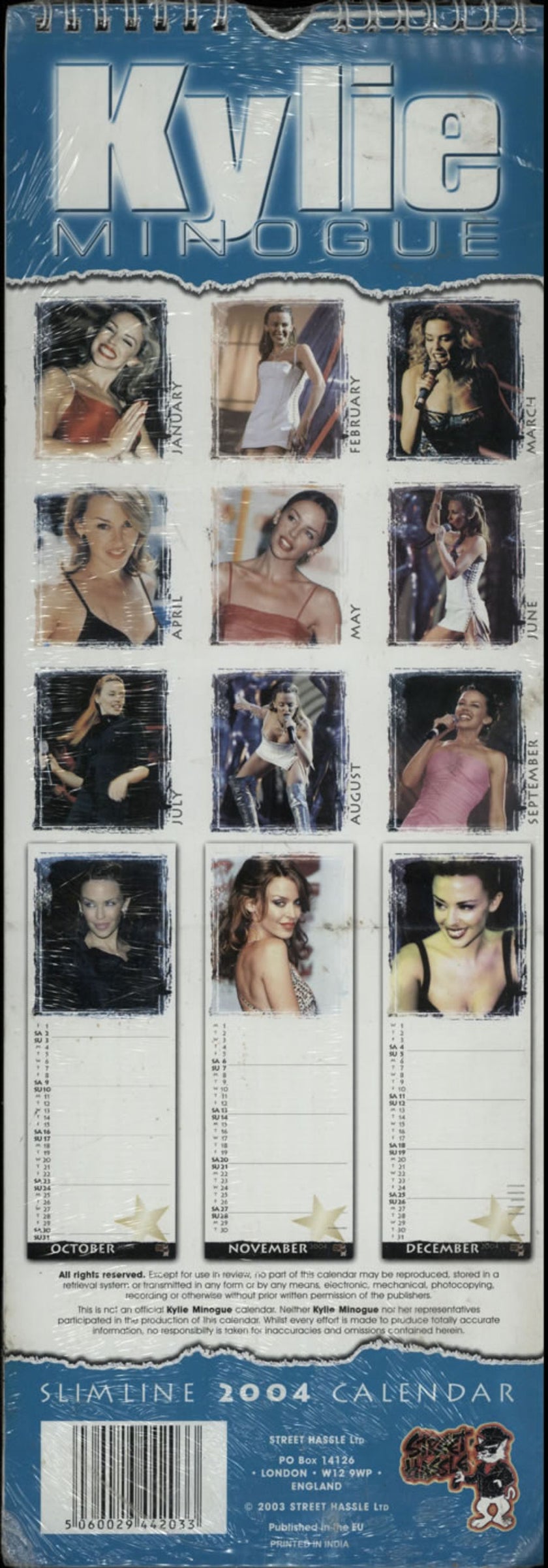 Kylie Minogue Calendar 2004 [Slim Edition] - Quantity of TEN UK calendar KYLCACA623453