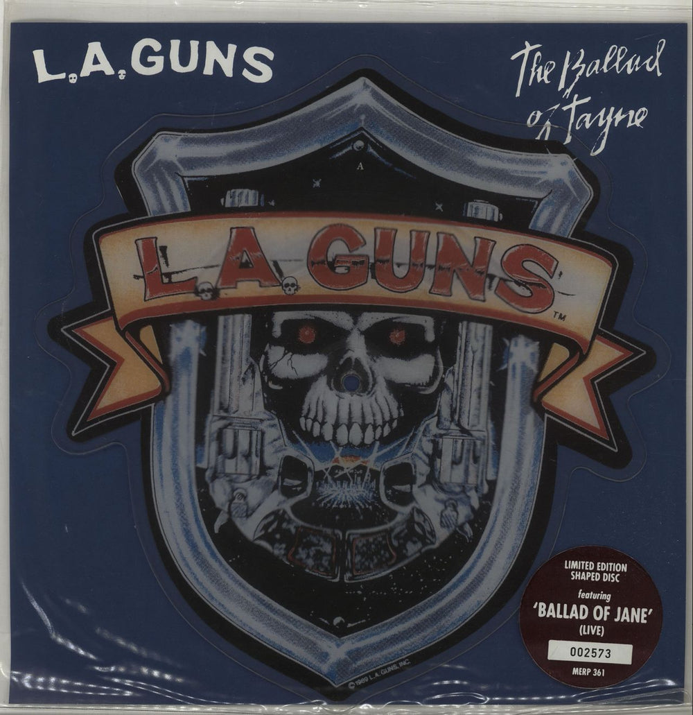 L.A. Guns The Ballad  Of Jayne UK shaped picture disc (picture disc vinyl record) MERP361