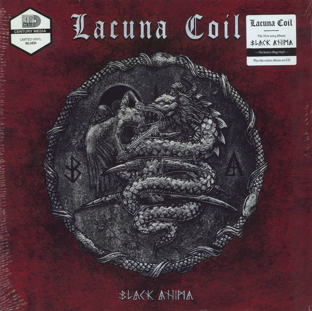 Lacuna Coil Black Anima - Silver 180gram Vinyl  + CD - Sealed UK vinyl LP album (LP record) 19075976971