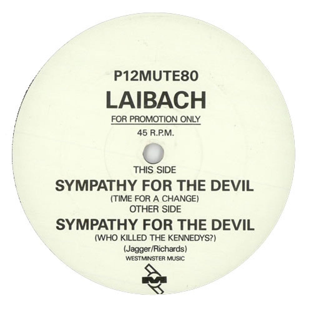 Laibach Sympathy For The Devil UK Promo 12" vinyl single (12 inch record / Maxi-single) P12MUTE80