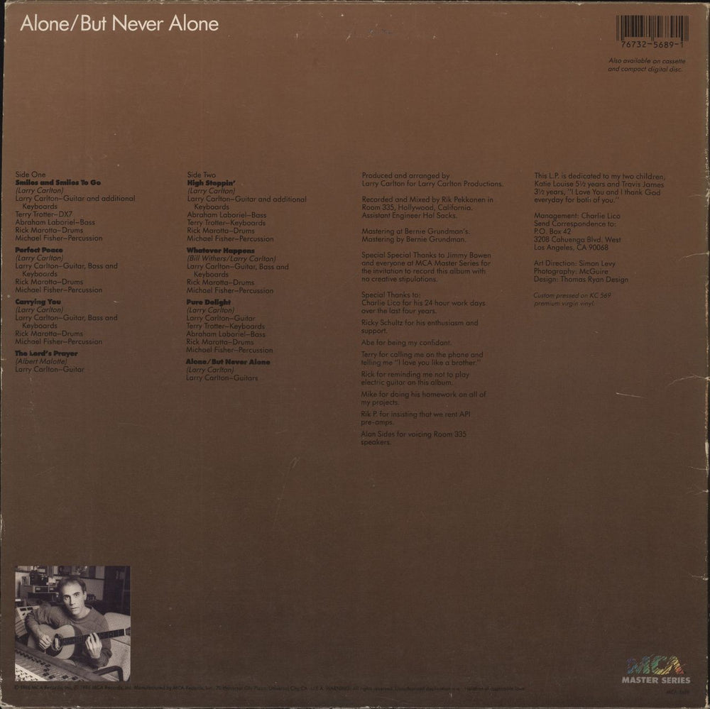 Larry Carlton Alone/But Never Alone - EX US vinyl LP album (LP record) 076732568910