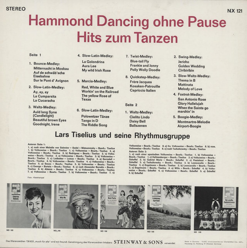 Lars Tiselius Hammond Dancing Ohne Pause German vinyl LP album (LP record)