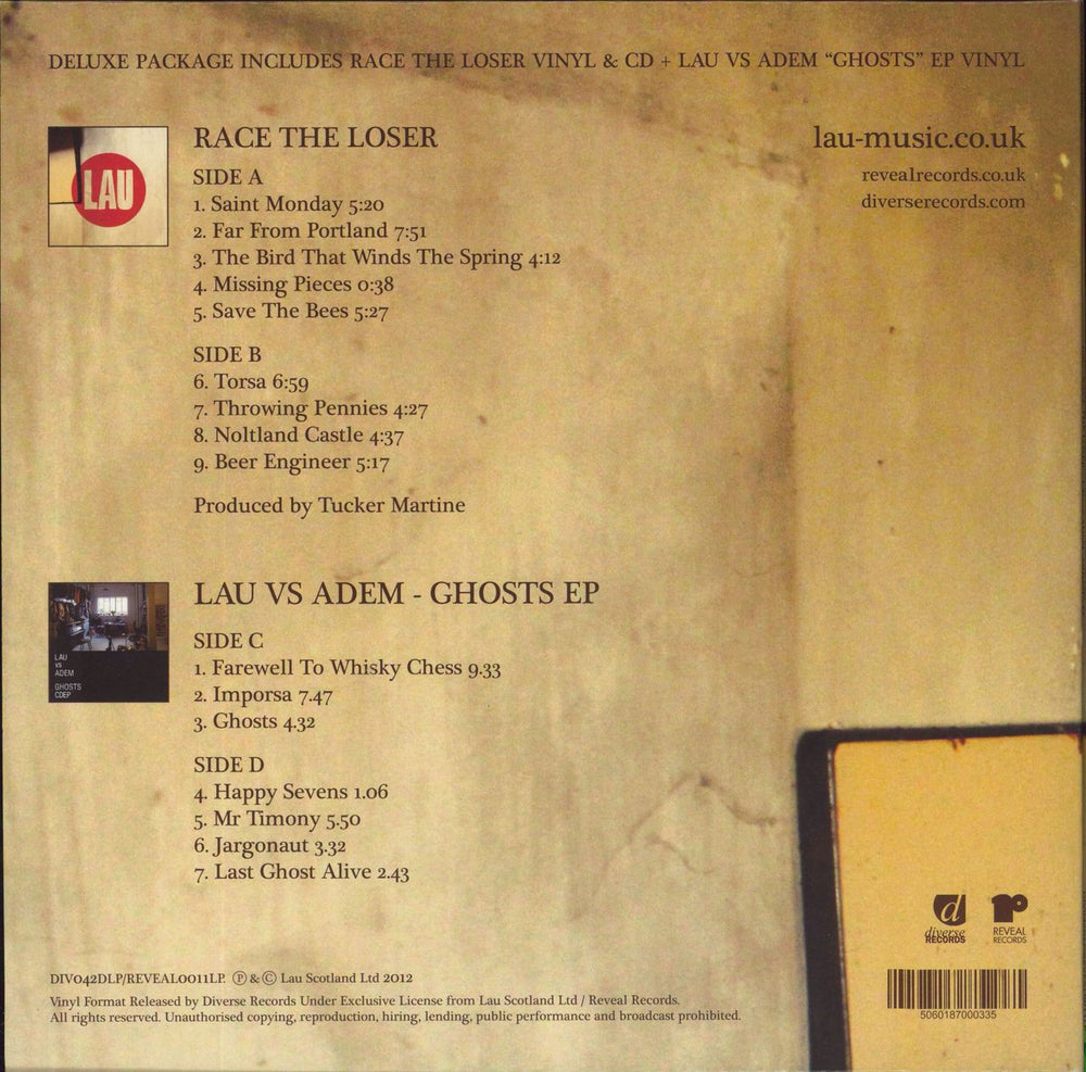 Lau Race The Loser + Lau Vs Adem - Ghosts EP + CD UK 2-LP vinyl record set (Double LP Album)