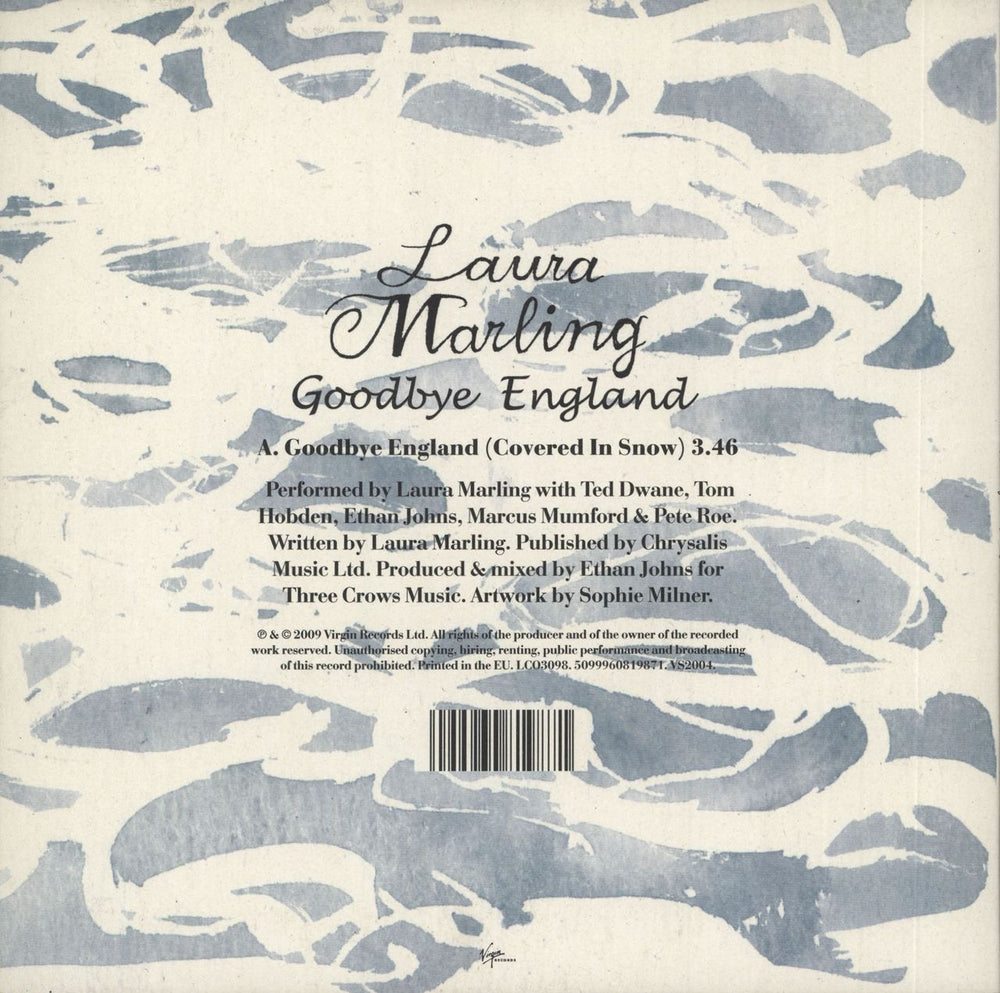 Laura Marling Goodbye England [Covered In Snow] UK 7" vinyl single (7 inch record / 45) 5099960819871