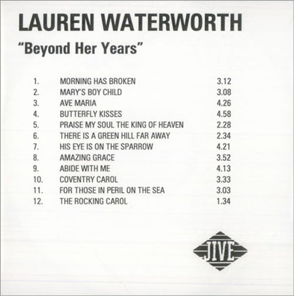 Lauren Waterworth Beyond Her Years UK Promo CD-R acetate CD-R ACETATE