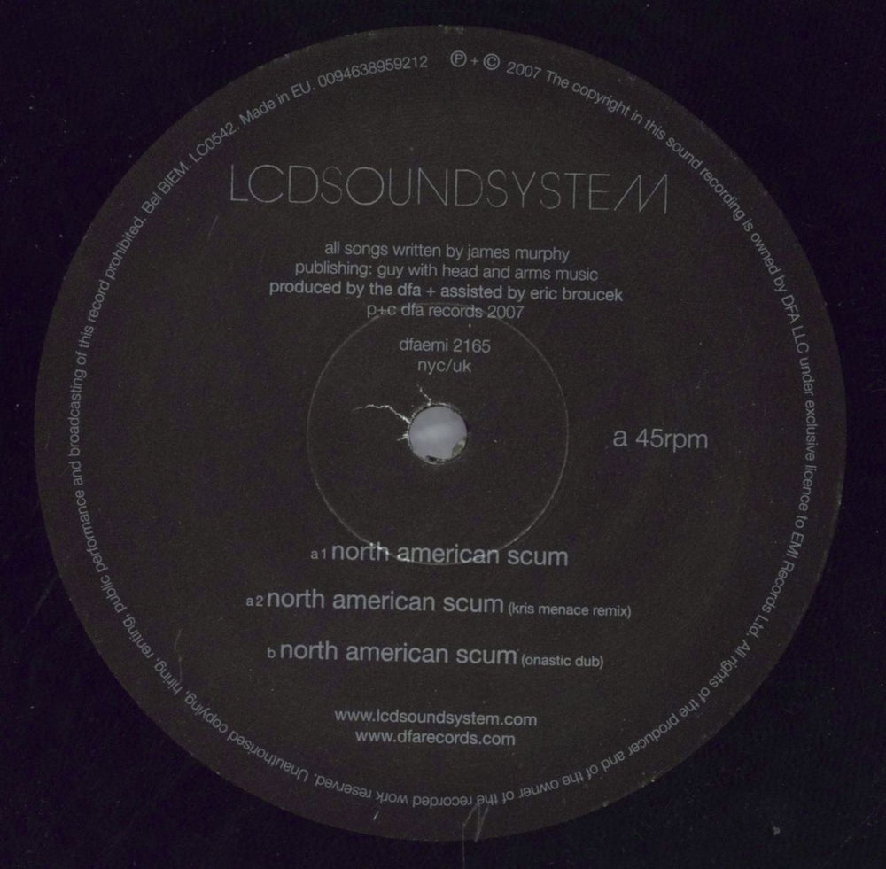 LCD Soundsystem North American Scum UK 12" vinyl single (12 inch record / Maxi-single) CDS12NO389703