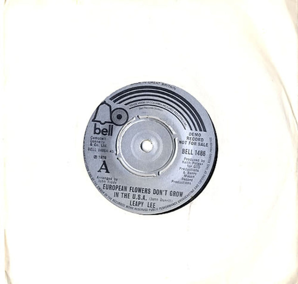 Leapy Lee European Flowers Don't Grow In The USA - A Label UK Promo 7" vinyl single (7 inch record / 45) BELL1486