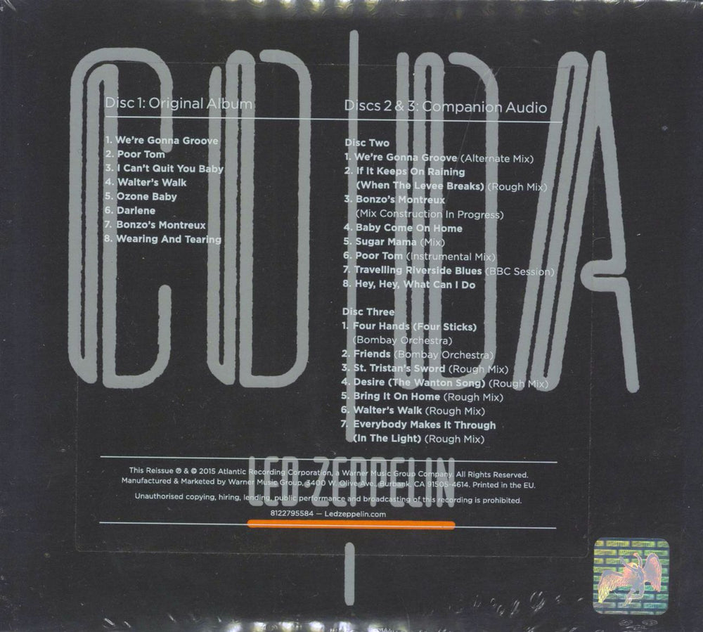 Led Zeppelin Coda: Remastered Deluxe Edition - Sealed UK 3-CD album set (Triple CD) 081227955847