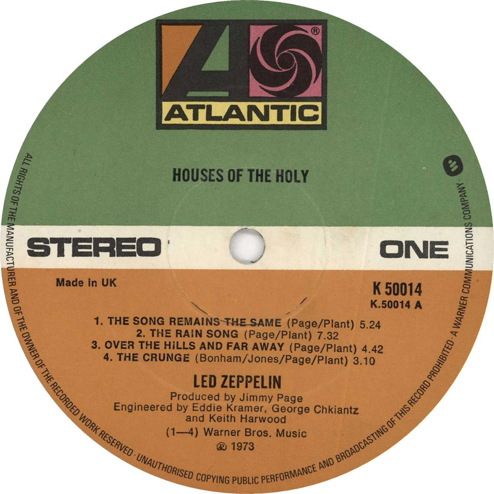 Led Zeppelin Houses Of The Holy - 3rd - EX UK vinyl LP album (LP record) ZEPLPHO638965