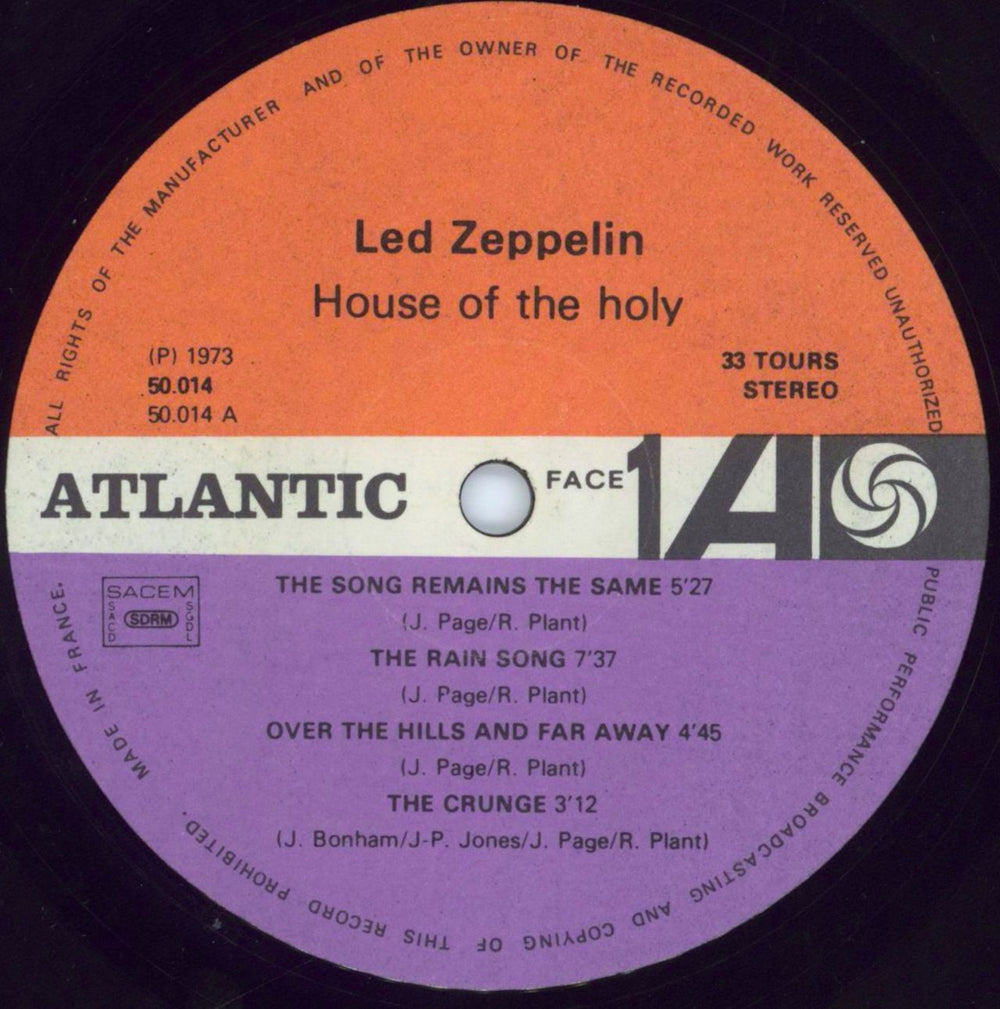 Led Zeppelin Houses Of The Holy - VG French vinyl LP album (LP record) ZEPLPHO813052