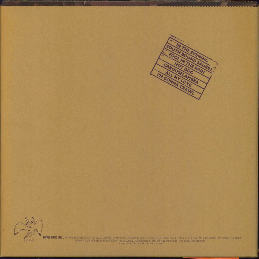 Led Zeppelin In Through The Out Door - Sleeve D + Obi + Pad Japanese vinyl LP album (LP record)