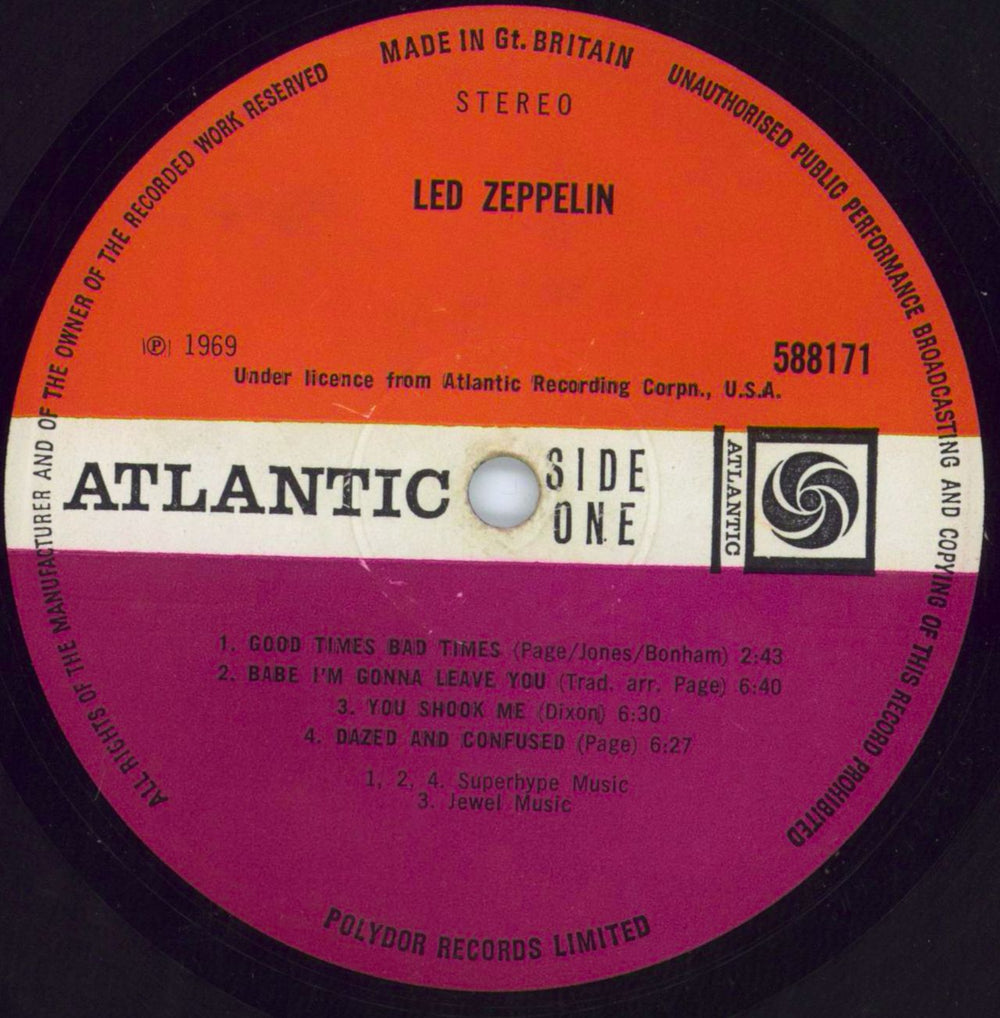 Led Zeppelin Led Zeppelin - 1st [B] - G UK vinyl LP album (LP record) ZEPLPLE672541