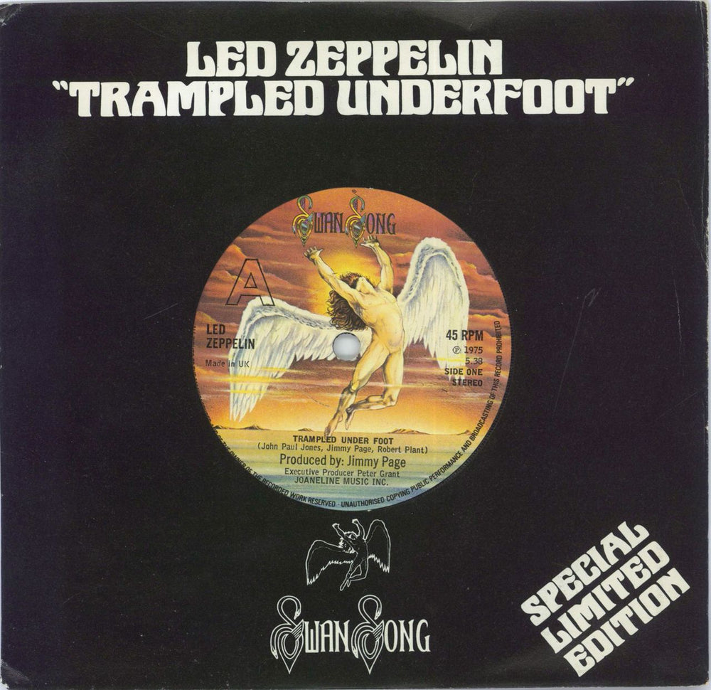 Led Zeppelin Trampled Underfoot UK Promo 7" vinyl single (7 inch record / 45) DC1