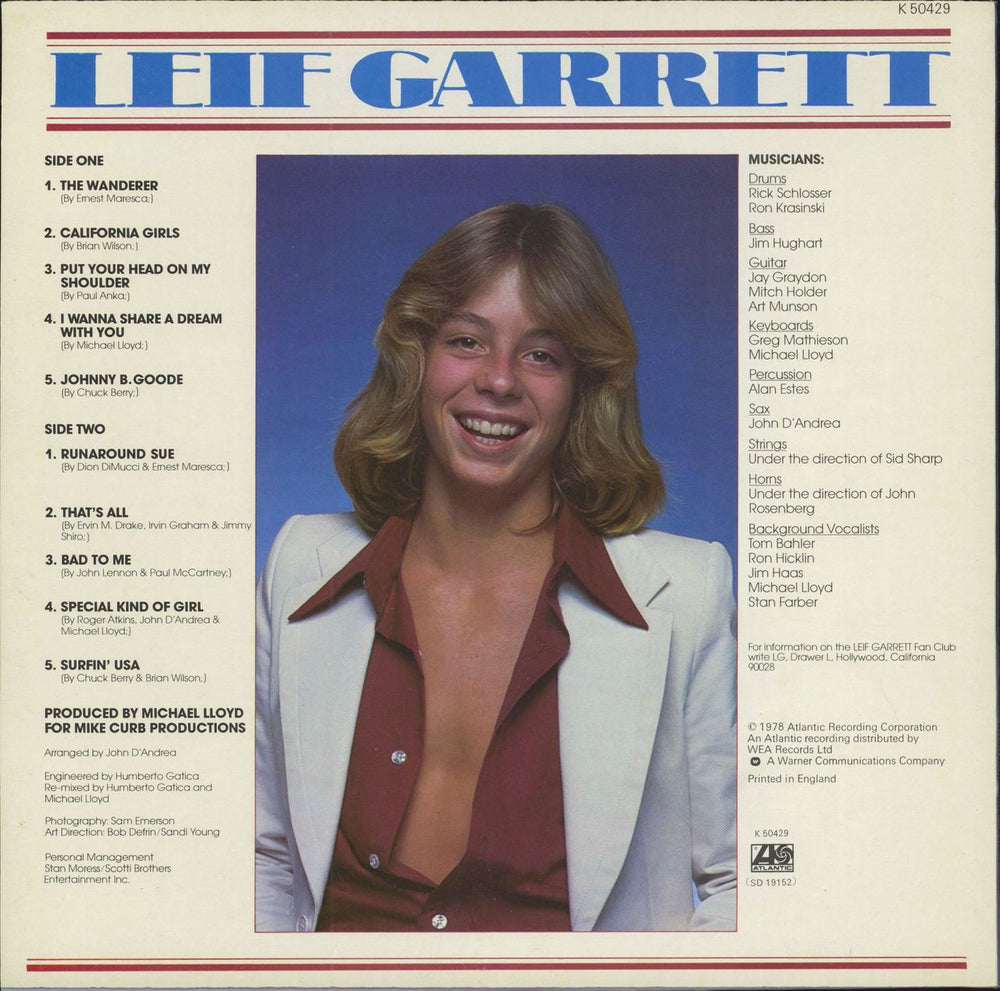 Leif Garrett Leif Garrett UK vinyl LP album (LP record)